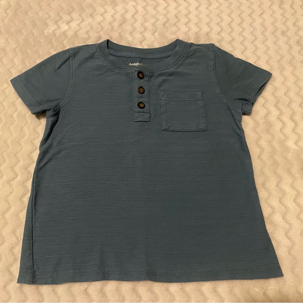Cat & Jack Teal Short Sleeve Tee with Buttons